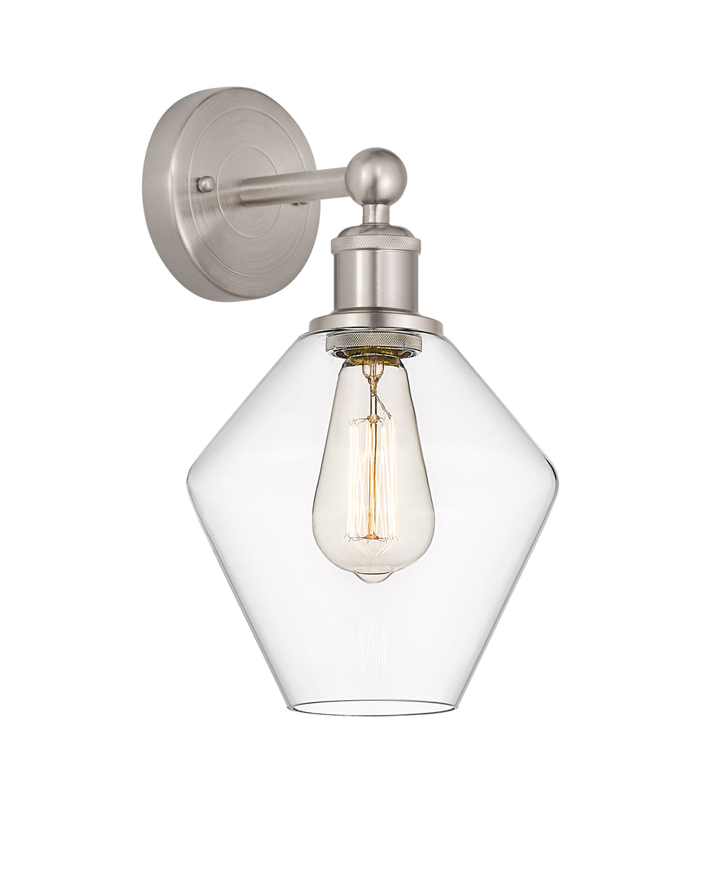 Innovations Lighting Cindyrella 8" Sconce - Satin Nickel Wall Sconces Innovations Lighting Clear ; Glass Type: Clear  