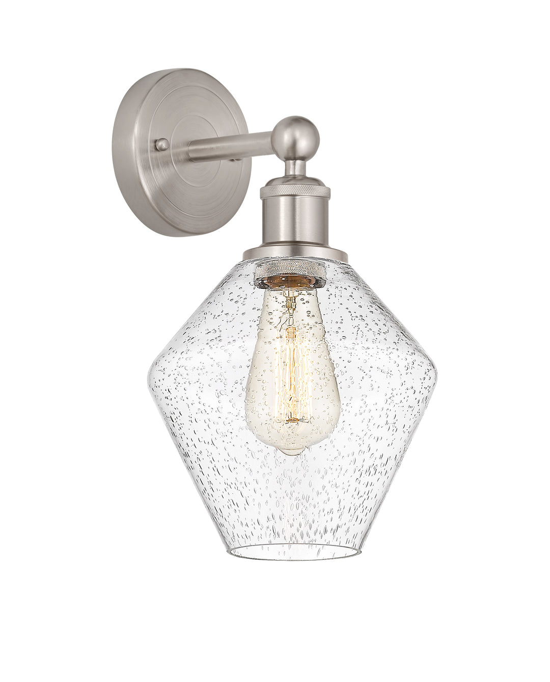 Innovations Lighting Cindyrella 8" Sconce - Satin Nickel Wall Sconces Innovations Lighting Seedy ; Glass Type: Seeded  