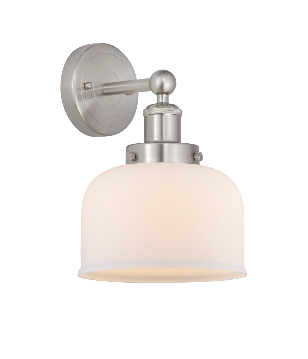 Innovations Lighting Bell 8" Sconce - Brushed Satin Nickel Wall Sconces Innovations Lighting Matte White ; Glass Type: Frosted  