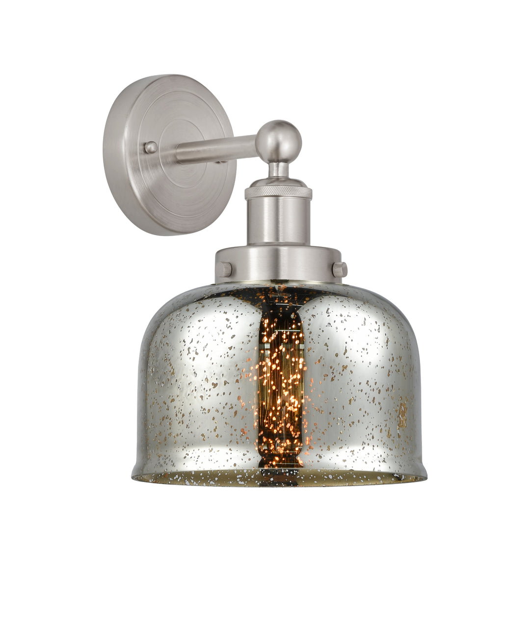 Innovations Lighting Bell 8" Sconce - Brushed Satin Nickel Wall Sconces Innovations Lighting Silver Plated Mercury ; Glass Type: Mercury  