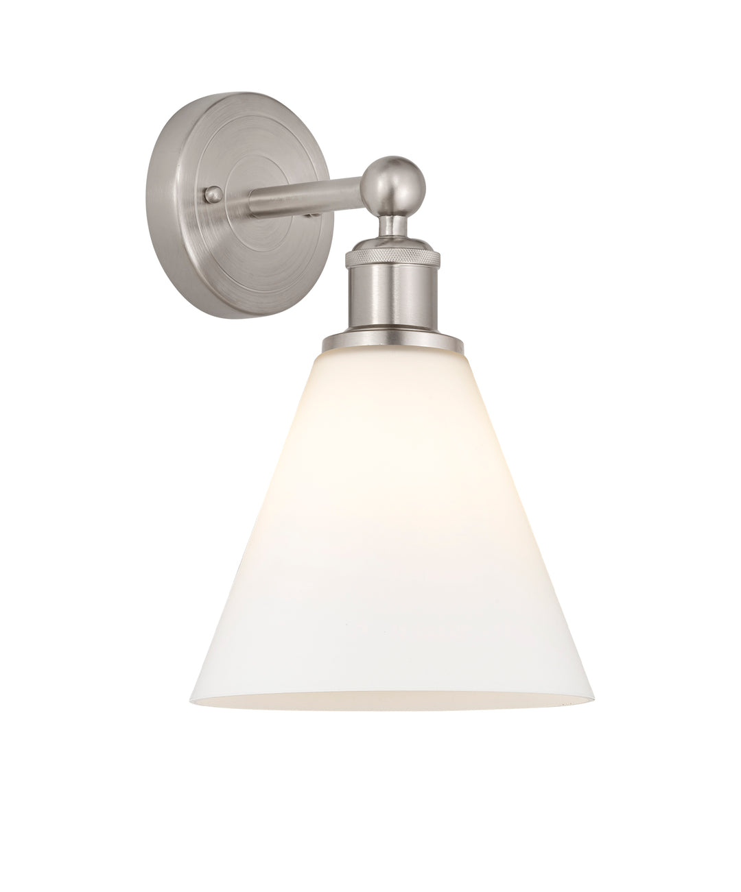 Innovations Lighting Berkshire Glass 8" Sconce - Satin Nickel Wall Sconces Innovations Lighting Matte White ; Glass Type: White  