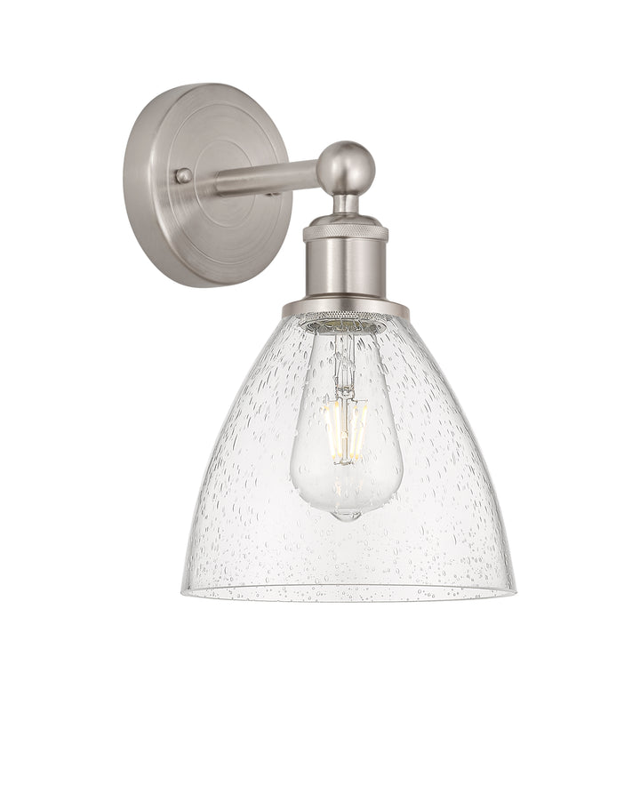 Innovations Lighting Bristol 7.5" Sconce - Brushed Satin Nickel Wall Sconces Innovations Lighting Seedy ; Glass Type: Seeded  