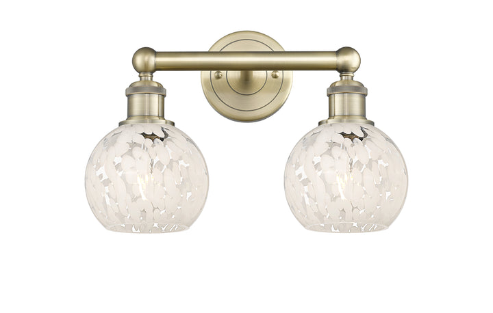 Innovations Lighting White Mouchette 6" Bath Vanity Light - Antique Brass Vanity Lights Innovations Lighting   