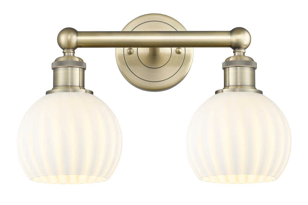 Innovations Lighting White Venetian 6" Bath Vanity Light - Antique Brass