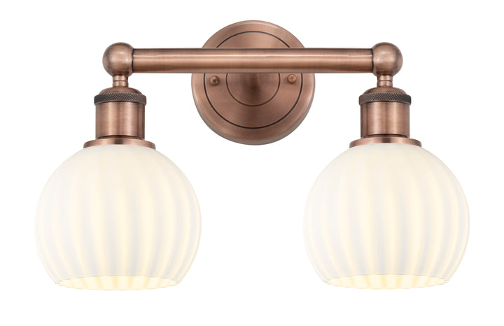 Innovations Lighting White Venetian 6" Bath Vanity Light - Antique Copper