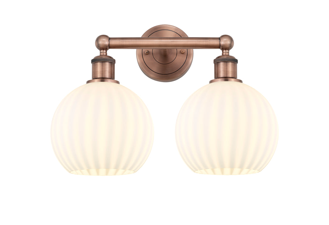 Innovations Lighting White Venetian 8" Bath Vanity Light - Antique Copper