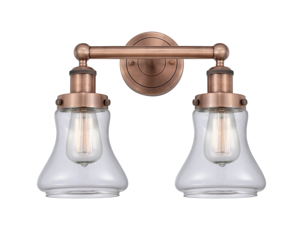 Innovations Lighting Bellmont 6" Bath Vanity Light - Antique Copper Vanity Lights Innovations Lighting Clear ; Glass Type: Transparent; Ribbed  