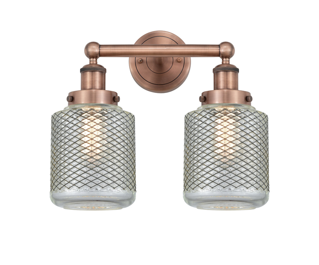 Innovations Lighting Stanton 6" Bath Vanity Light - Antique Copper Vanity Lights Innovations Lighting Clear Wire Mesh ; Glass Type: Transparent  