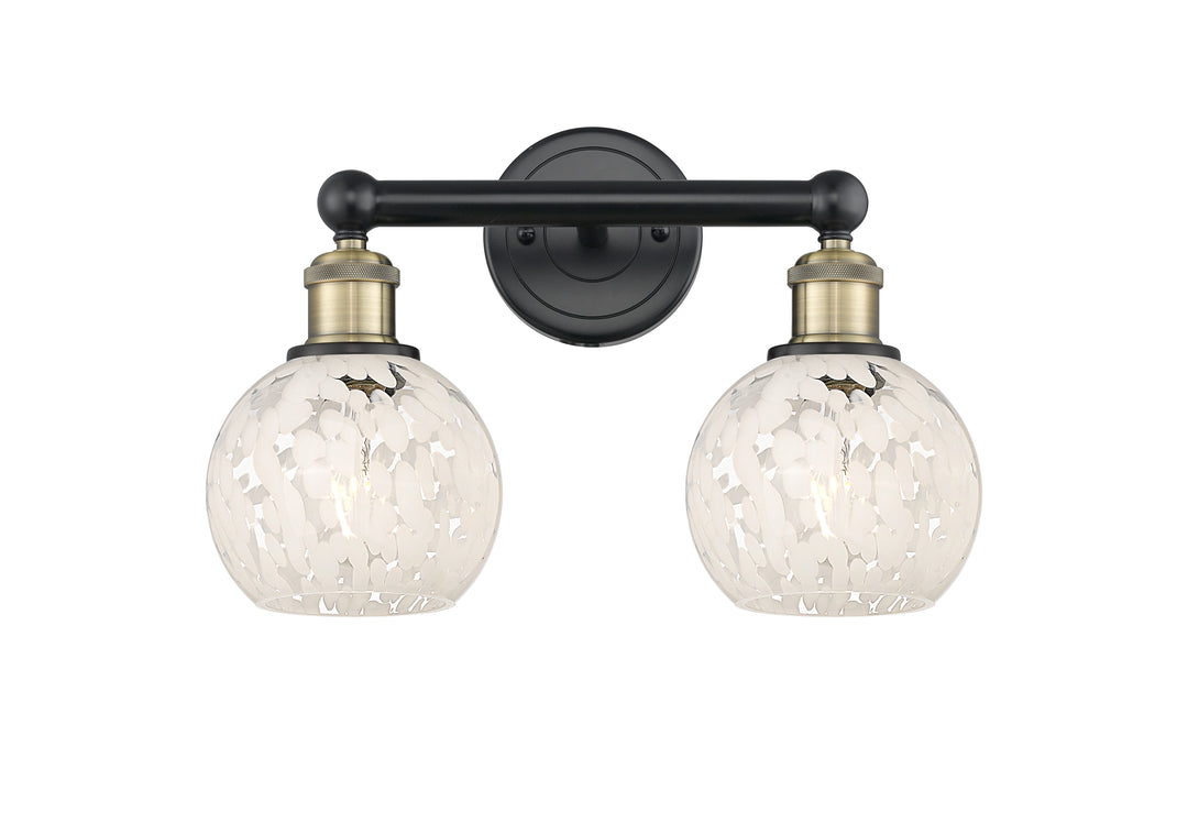 Innovations Lighting White Mouchette 6" Bath Vanity Light - Black Antique Brass Vanity Lights Innovations Lighting   