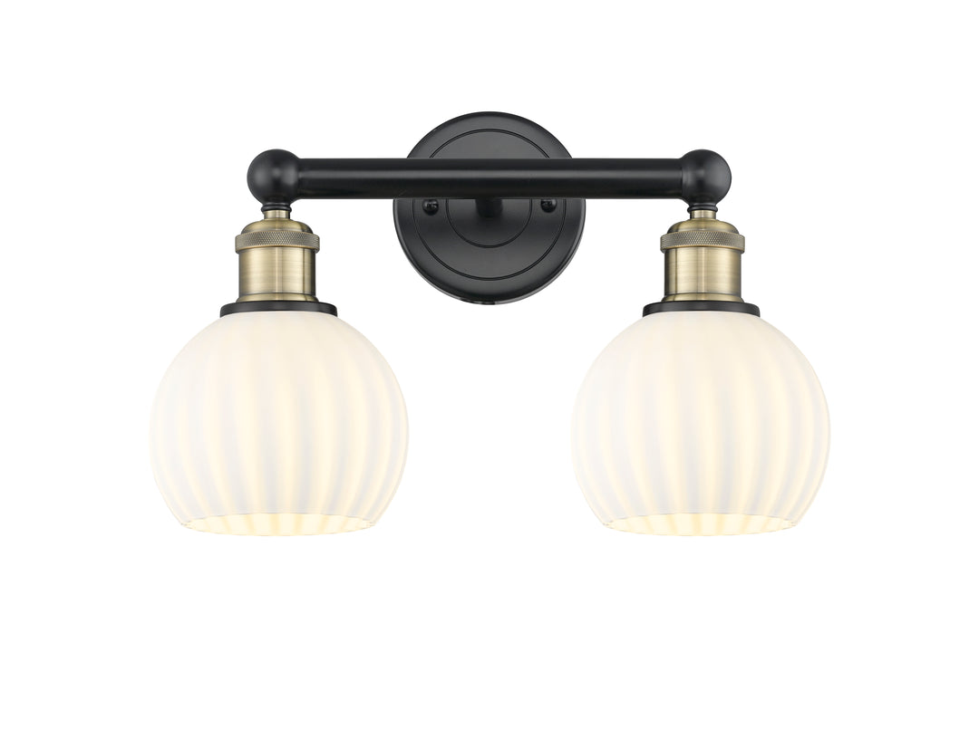 Innovations Lighting White Venetian 6" Bath Vanity Light - Black Antique Brass Vanity Lights Innovations Lighting   