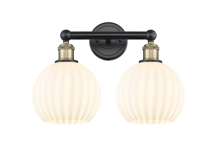 Innovations Lighting White Venetian 8" Bath Vanity Light - Black Antique Brass Vanity Lights Innovations Lighting   