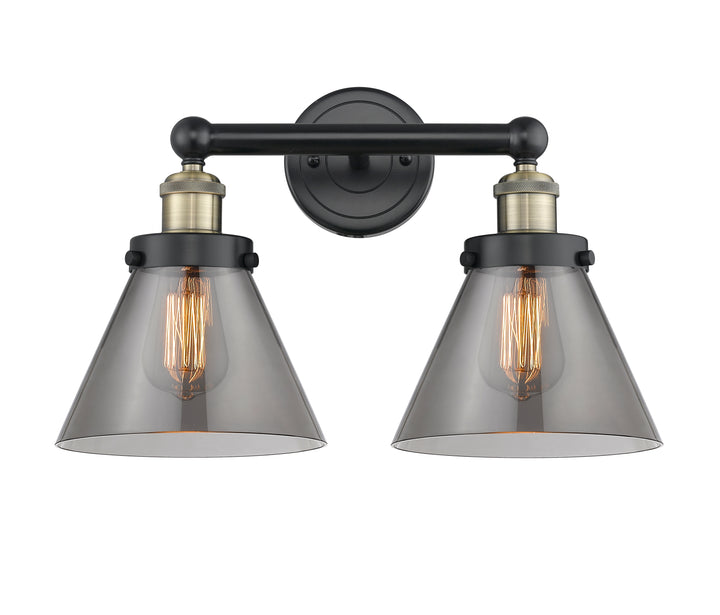 Innovations Lighting Cone 8" Bath Vanity Light - Black Antique Brass Vanity Lights Innovations Lighting   