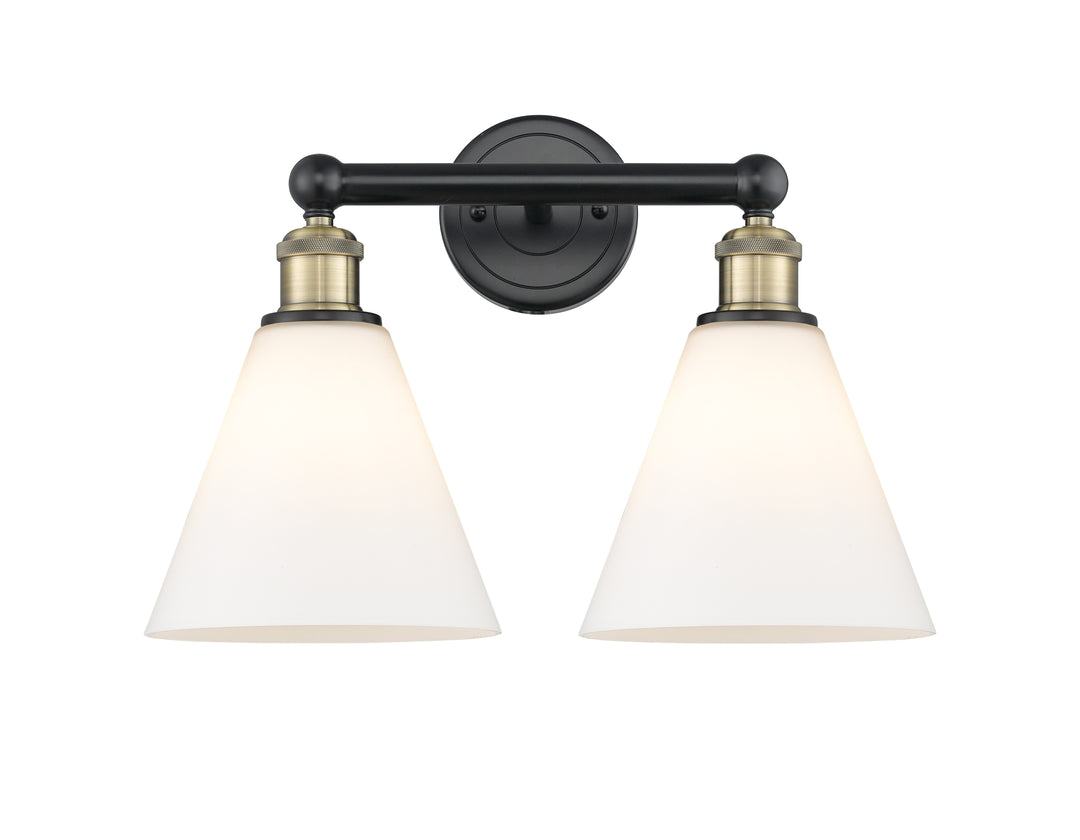 Innovations Lighting Berkshire Glass 8" Bath Vanity Light - Black Antique Brass Vanity Lights Innovations Lighting   