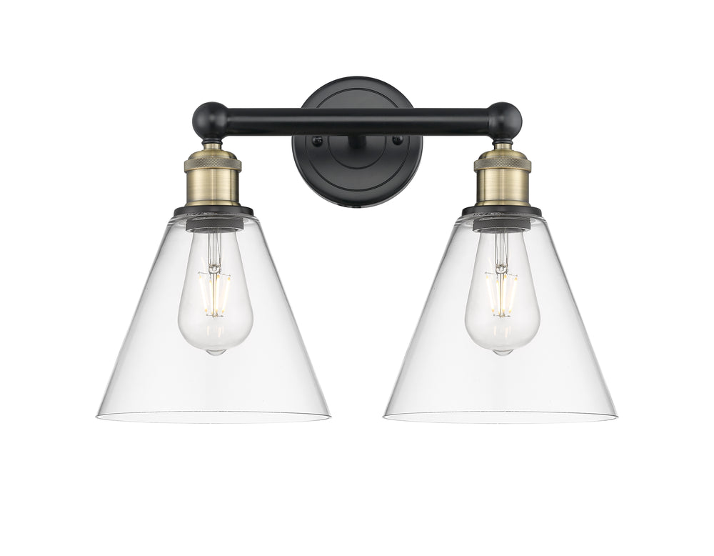 Innovations Lighting Berkshire Glass 8" Bath Vanity Light - Black Antique Brass Vanity Lights Innovations Lighting   