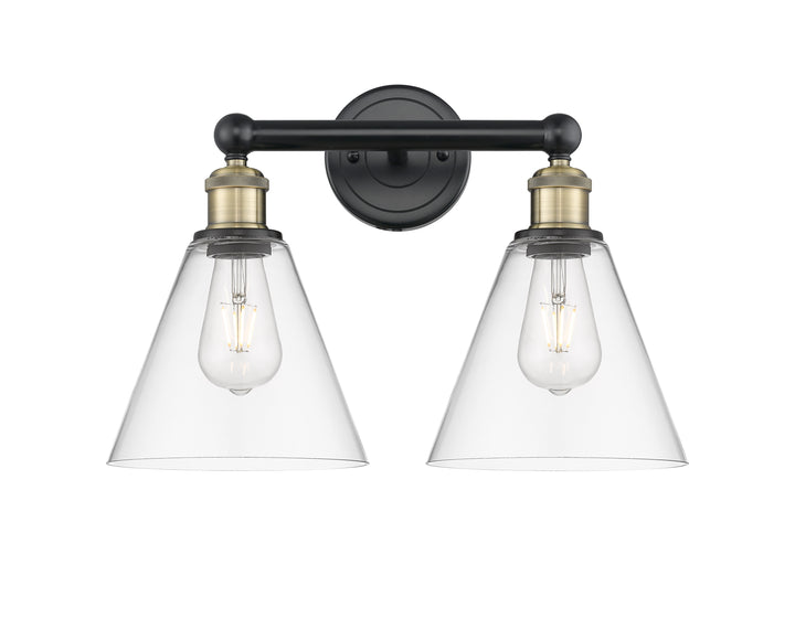 Innovations Lighting Berkshire Glass 8" Bath Vanity Light - Black Antique Brass Vanity Lights Innovations Lighting   