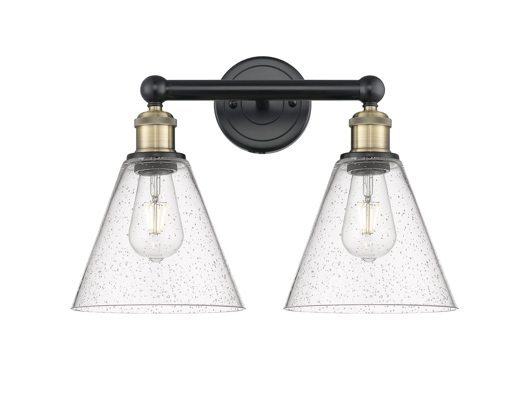 Innovations Lighting Berkshire Glass 8" Bath Vanity Light - Black Antique Brass Vanity Lights Innovations Lighting   