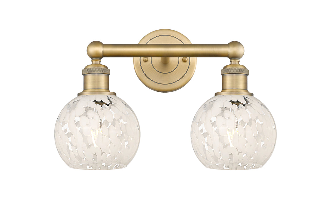 Innovations Lighting White Mouchette 6" Bath Vanity Light - Brushed Brass Vanity Lights Innovations Lighting   