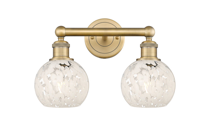 Innovations Lighting White Mouchette 6" Bath Vanity Light - Brushed Brass Vanity Lights Innovations Lighting   