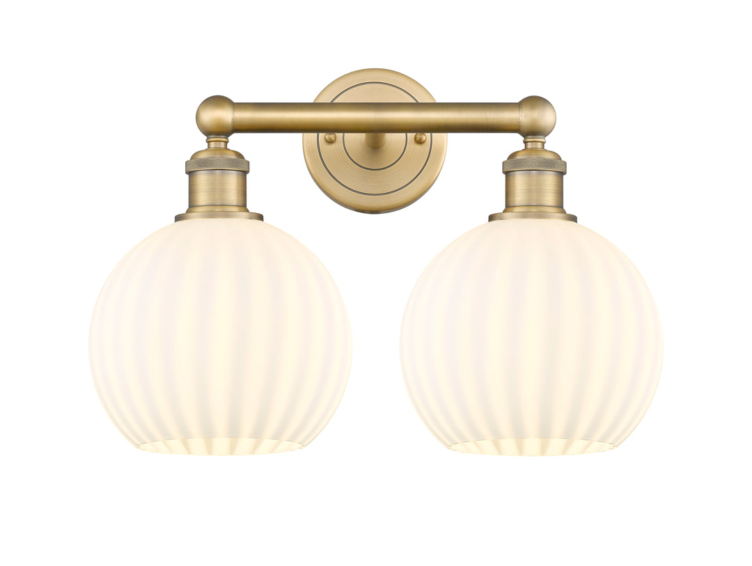 Innovations Lighting White Venetian 8" Bath Vanity Light - Brushed Brass