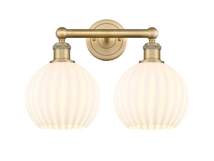 Innovations Lighting White Venetian 8" Bath Vanity Light - Brushed Brass