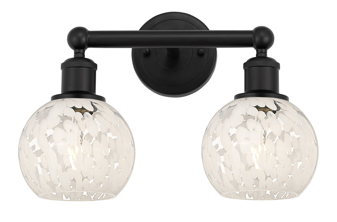 Innovations Lighting White Mouchette 6" Bath Vanity Light - Matte Black Vanity Lights Innovations Lighting   