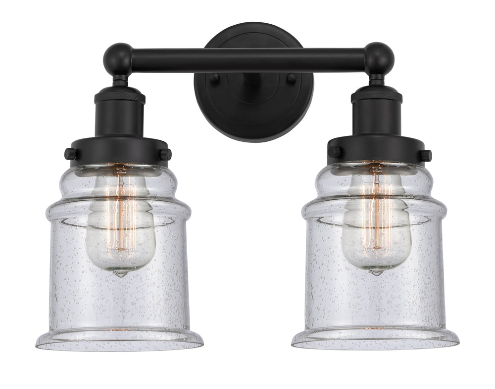 Innovations Lighting Canton 6" Bath Vanity Light - Matte Black Vanity Lights Innovations Lighting Seedy ; Glass Type: Seeded  