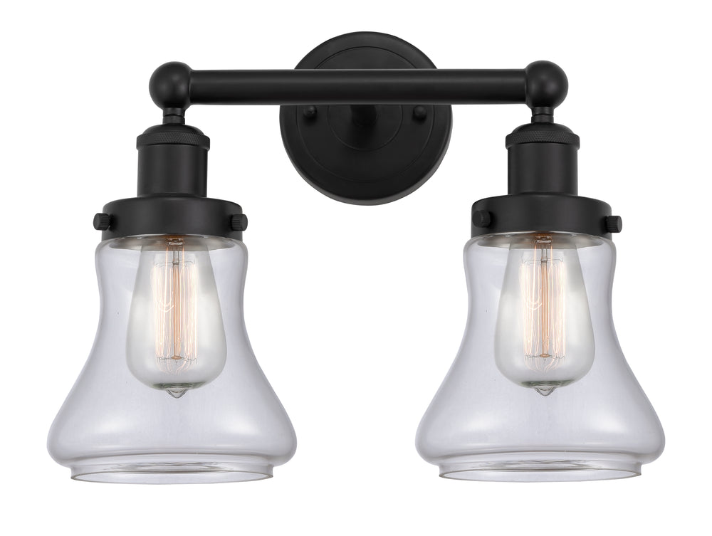 Innovations Lighting Bellmont 6" Bath Vanity Light - Matte Black Vanity Lights Innovations Lighting Clear ; Glass Type: Transparent; Ribbed  