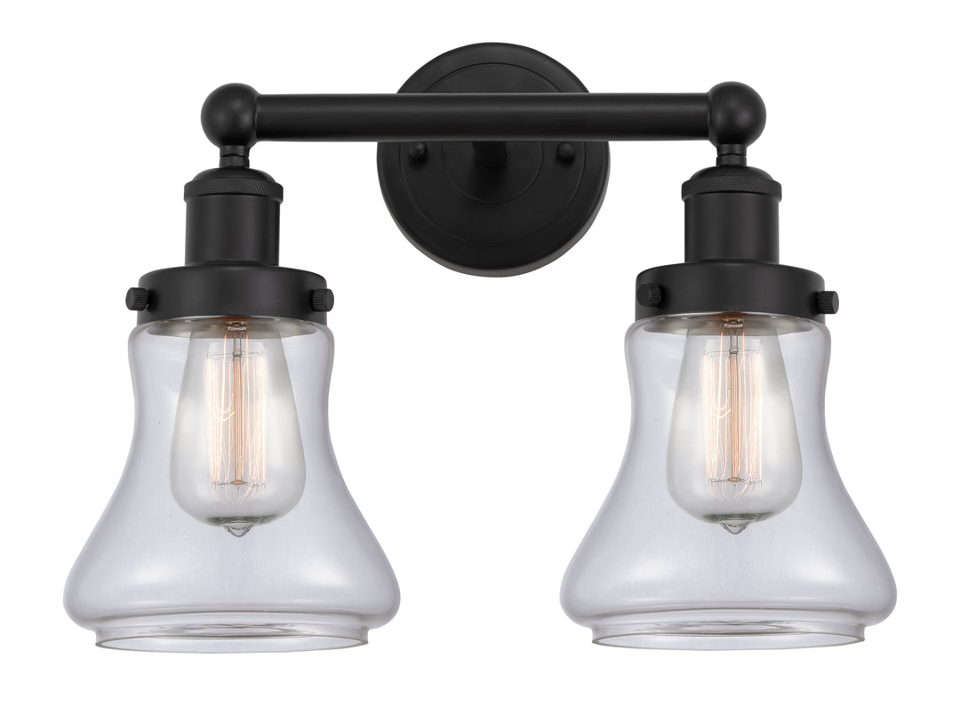 Innovations Lighting Bellmont 6" Bath Vanity Light - Matte Black Vanity Lights Innovations Lighting Clear ; Glass Type: Transparent; Ribbed  