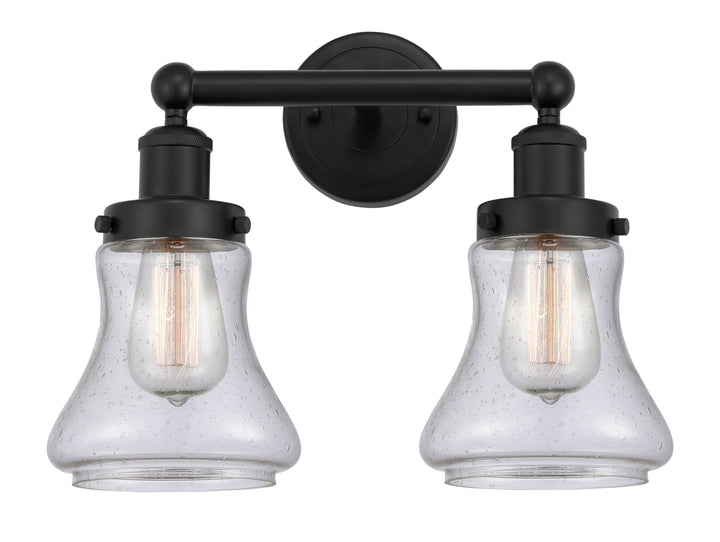 Innovations Lighting Bellmont 6" Bath Vanity Light - Matte Black Vanity Lights Innovations Lighting Seedy ; Glass Type: Seedy; Ribbed  