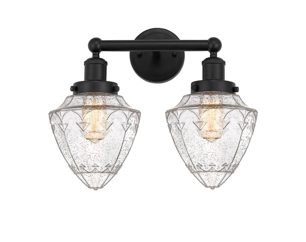 Innovations Lighting Bullet 7" Bath Vanity Light - Matte Black Vanity Lights Innovations Lighting Seedy ; Glass Type: Seeded  