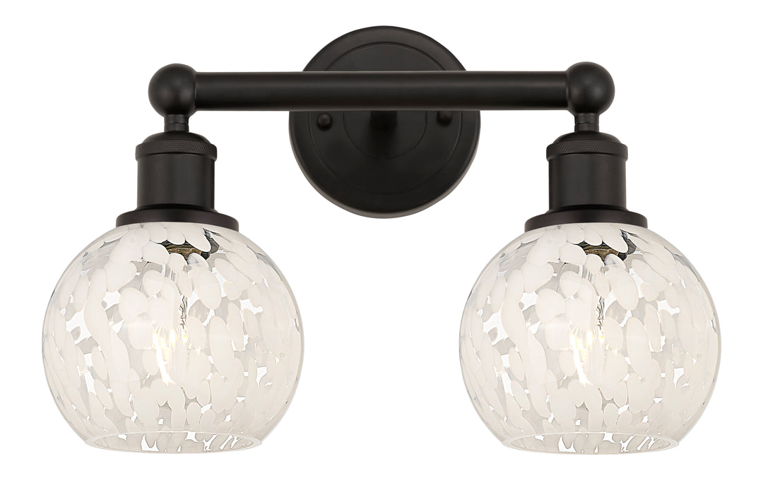 Innovations Lighting White Mouchette 6" Bath Vanity Light - Oil Rubbed Bronze Vanity Lights Innovations Lighting   