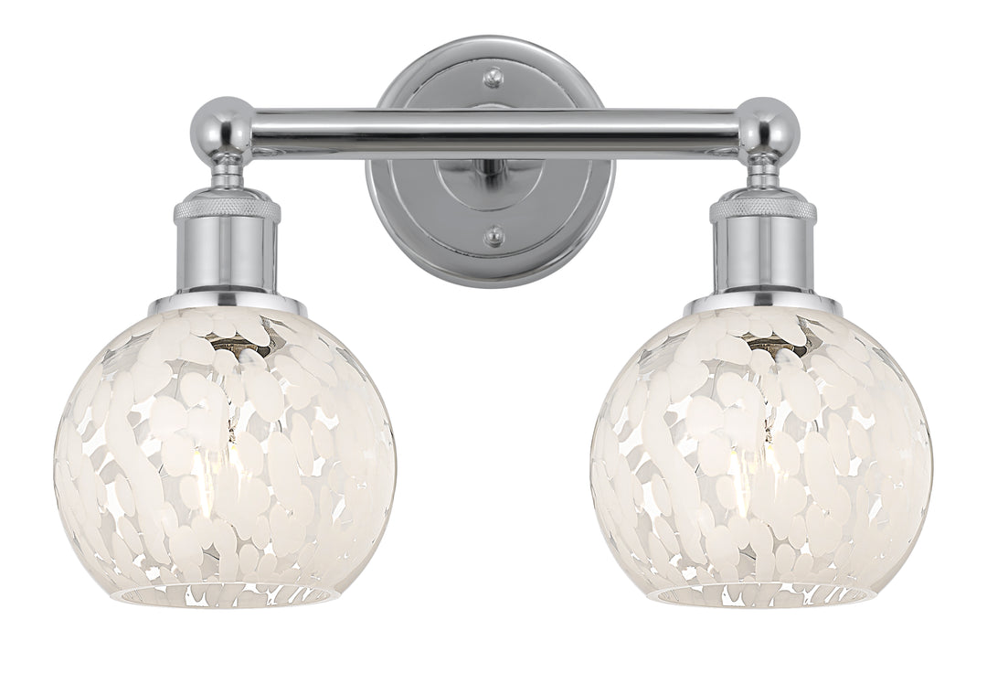 Innovations Lighting White Mouchette 6" Bath Vanity Light - Polished Chrome Vanity Lights Innovations Lighting   