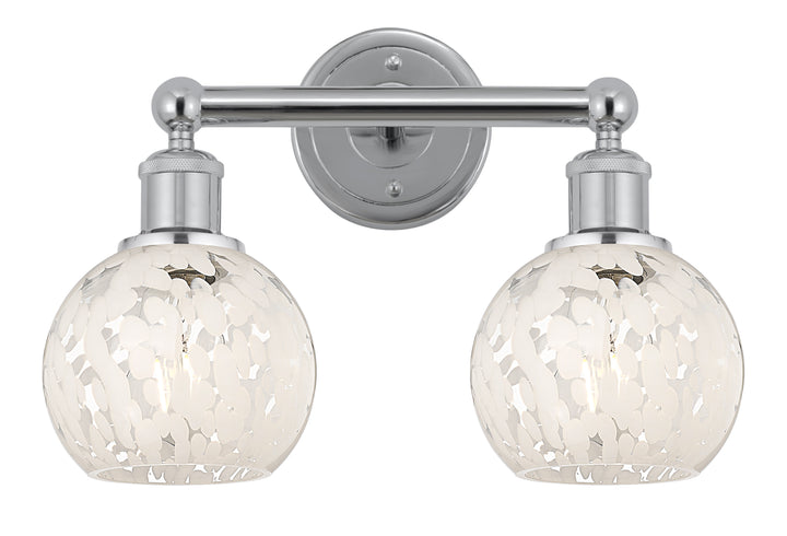 Innovations Lighting White Mouchette 6" Bath Vanity Light - Polished Chrome Vanity Lights Innovations Lighting   