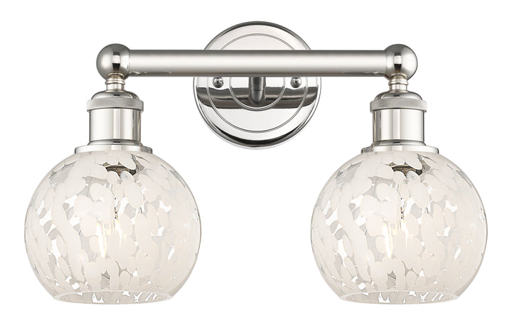 Innovations Lighting White Mouchette 6" Bath Vanity Light - Polished Nickel Vanity Lights Innovations Lighting   