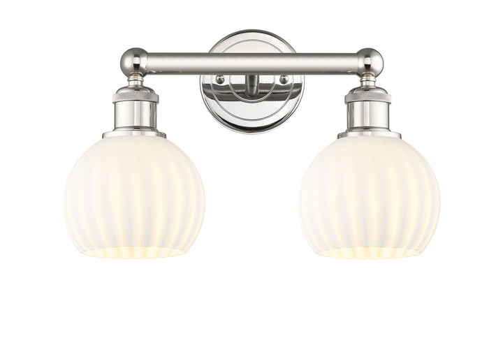 Innovations Lighting White Venetian 6" Bath Vanity Light - Polished Nickel