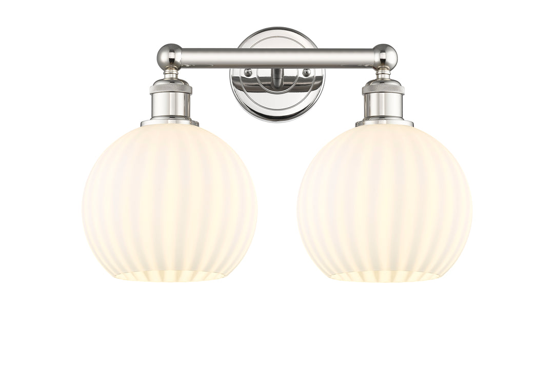 Innovations Lighting White Venetian 8" Bath Vanity Light - Polished Nickel Vanity Lights Innovations Lighting   