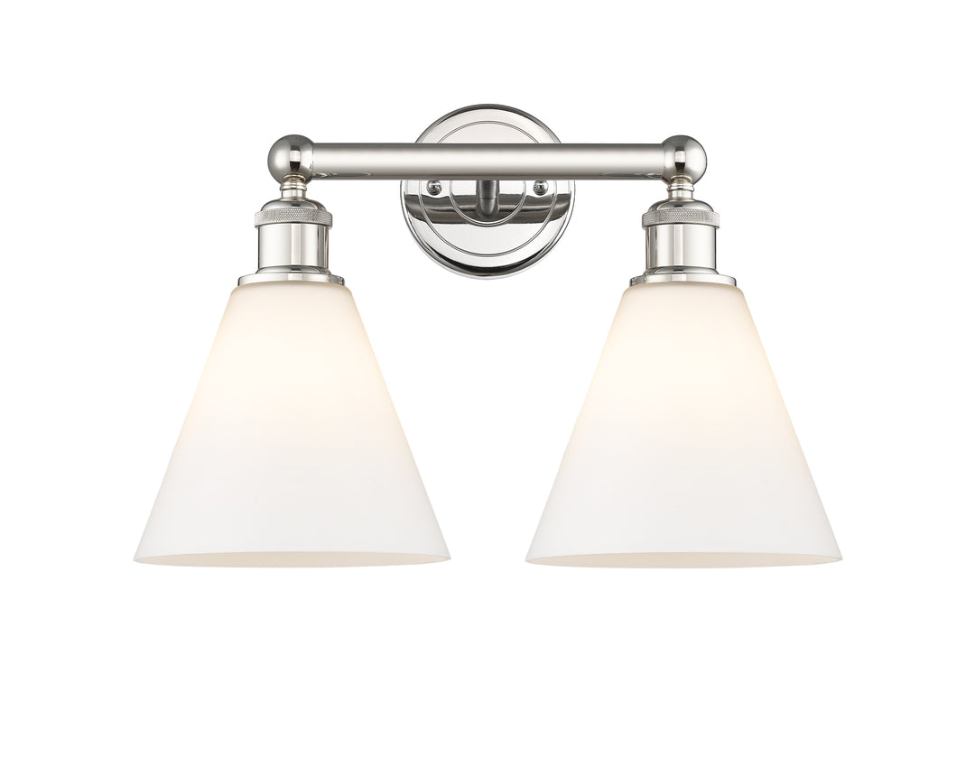 Innovations Lighting Berkshire Glass 8" Bath Vanity Light - Polished Nickel Vanity Lights Innovations Lighting   