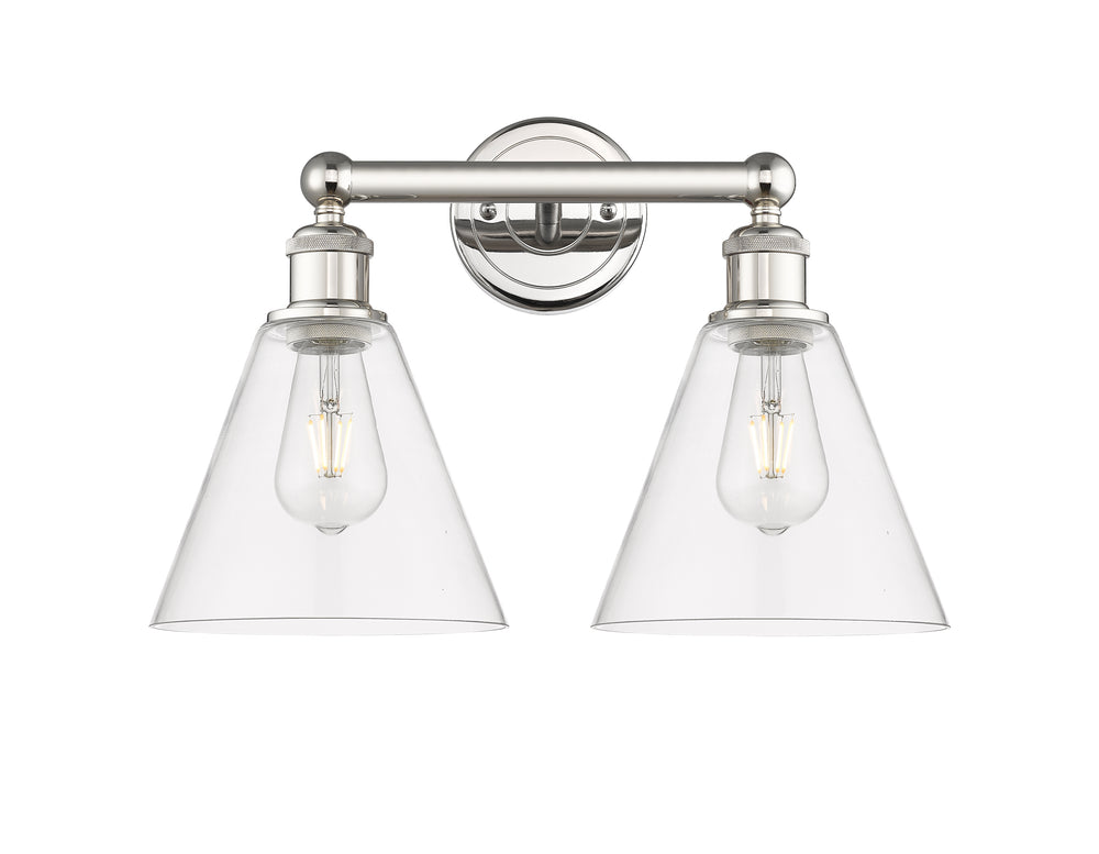 Innovations Lighting Berkshire Glass 8" Bath Vanity Light - Polished Nickel Vanity Lights Innovations Lighting   