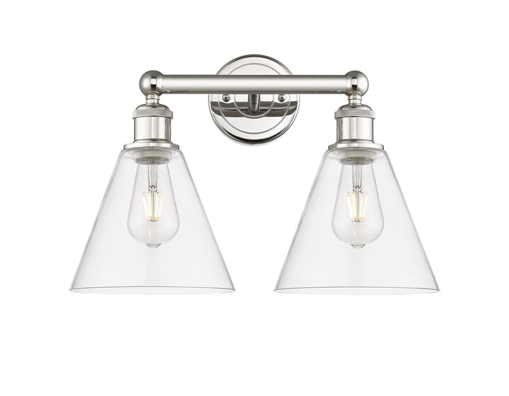 Innovations Lighting Berkshire Glass 8" Bath Vanity Light - Polished Nickel Vanity Lights Innovations Lighting   