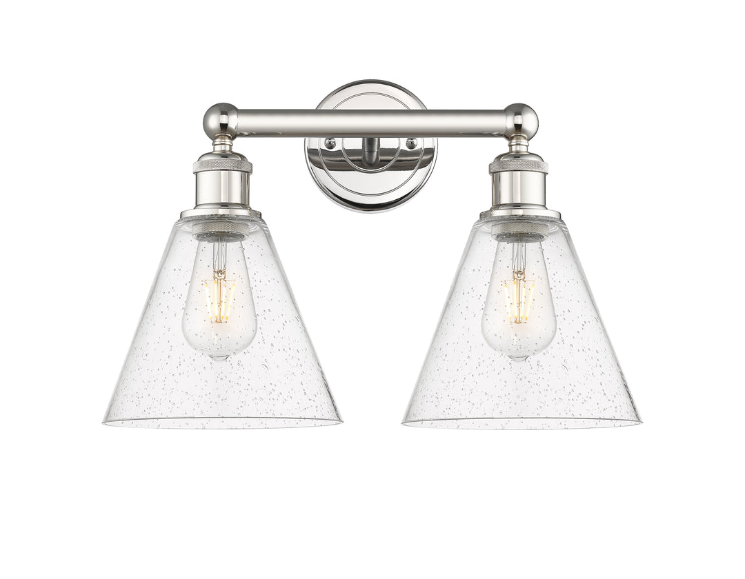 Innovations Lighting Berkshire Glass 8" Bath Vanity Light - Polished Nickel Vanity Lights Innovations Lighting   