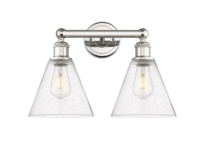 Innovations Lighting Berkshire Glass 8" Bath Vanity Light - Polished Nickel Vanity Lights Innovations Lighting   