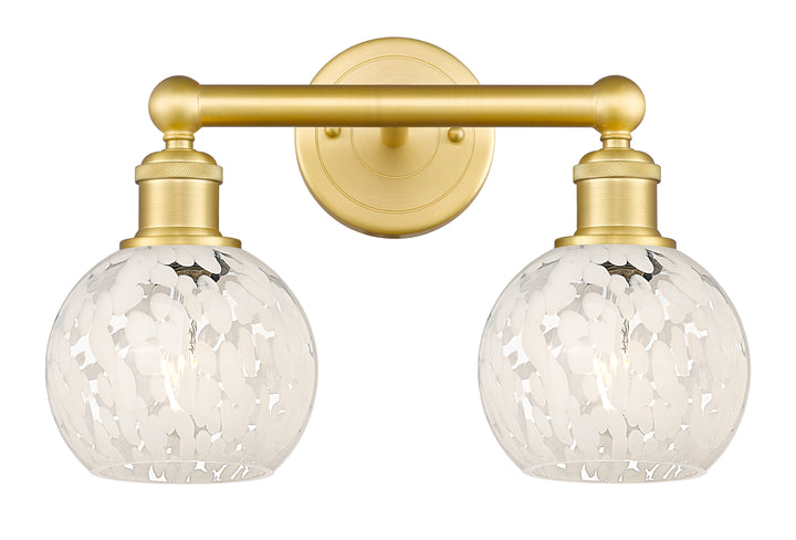 Innovations Lighting White Mouchette 6" Bath Vanity Light - Satin Gold Vanity Lights Innovations Lighting   