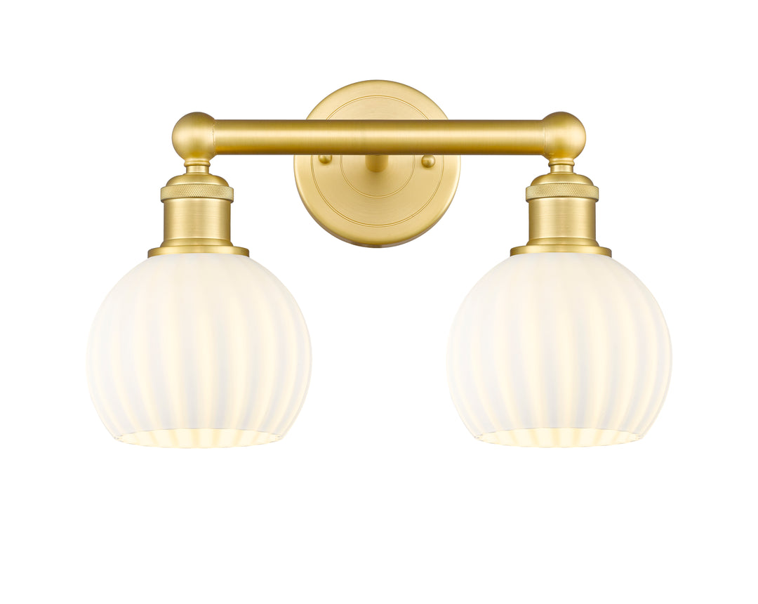 Innovations Lighting White Venetian 6" Bath Vanity Light - Satin Gold