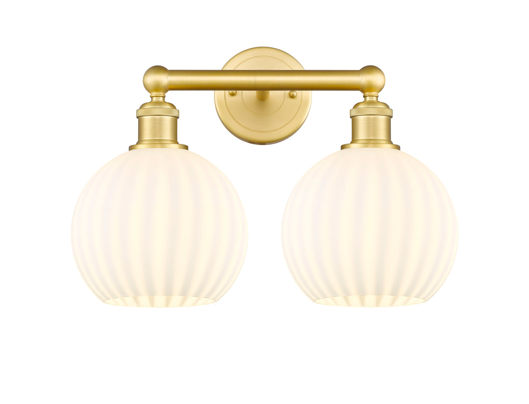 Innovations Lighting White Venetian 8" Bath Vanity Light - Satin Gold