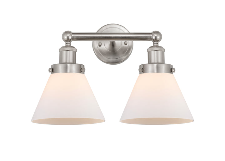 Innovations Lighting Cone 8" Bath Vanity Light - Brushed Satin Nickel Vanity Lights Innovations Lighting Matte White ; Glass Type: Frosted  