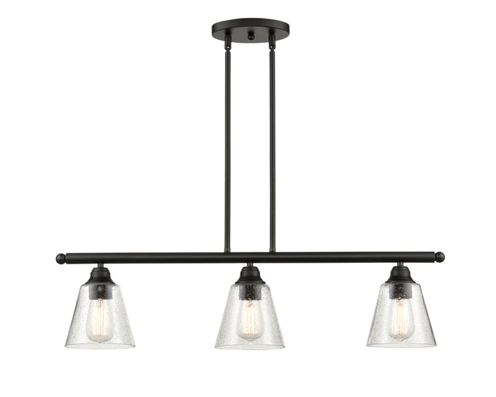 Innovations Lighting Caton 6" Island Light - Matte Black Linear Chandeliers Innovations Lighting Frosted ; Glass Type: Frosted  