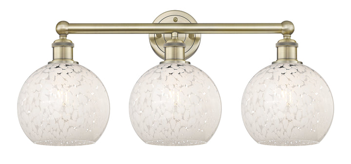 Innovations Lighting White Mouchette 8" Bath Vanity Light - Antique Brass Vanity Lights Innovations Lighting   