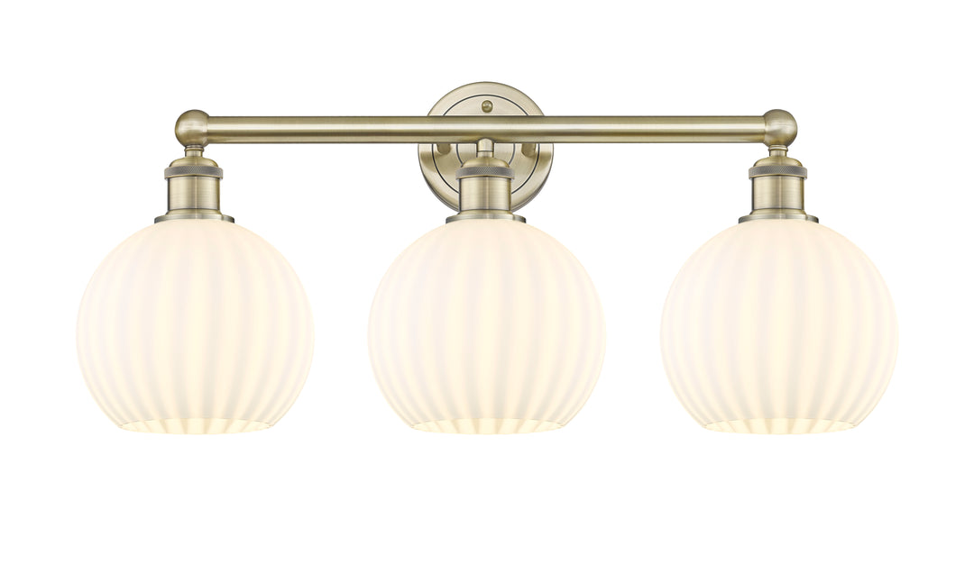 Innovations Lighting White Venetian 8" Bath Vanity Light - Antique Brass