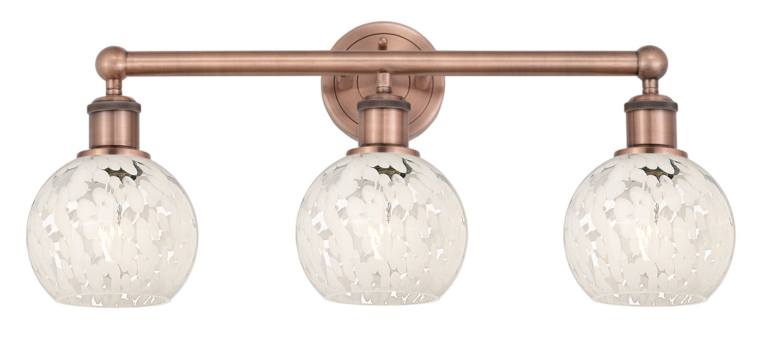 Innovations Lighting White Mouchette 6" Bath Vanity Light - Antique Copper Vanity Lights Innovations Lighting   