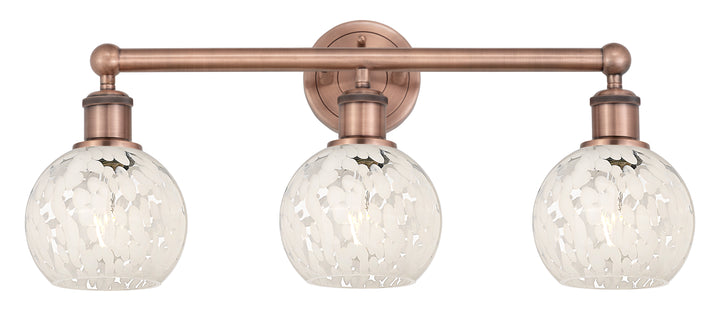 Innovations Lighting White Mouchette 6" Bath Vanity Light - Antique Copper Vanity Lights Innovations Lighting   